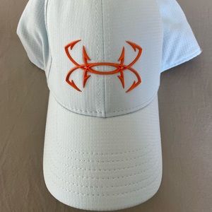 Under Armour Saltwater Fishing Hat - Sz L/XL, Light Blue/Orange